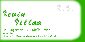 kevin villam business card